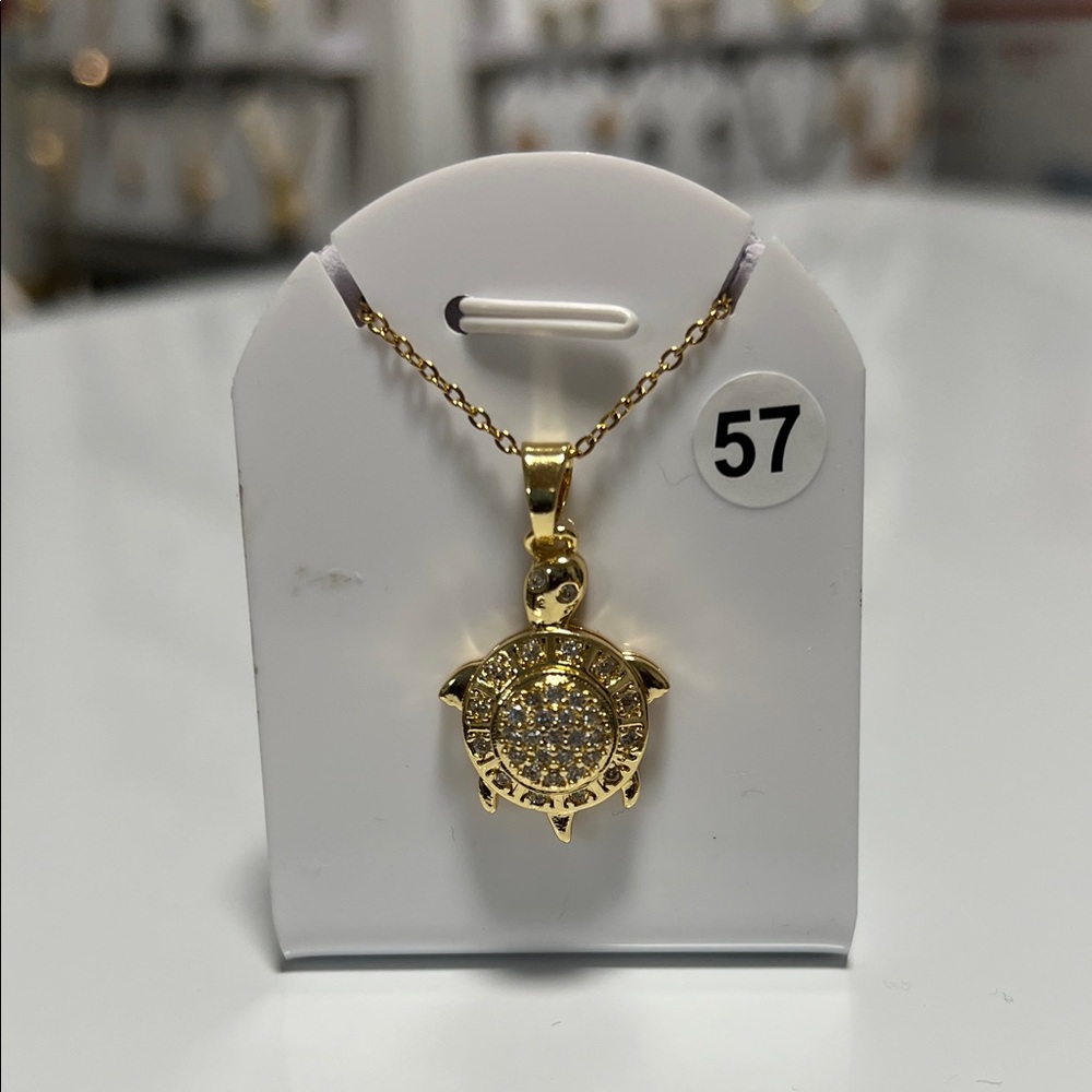Gold Turtle Pendant Necklace